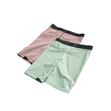 2 x Le biker short à compression légère (violet d'évêque + aura olive)