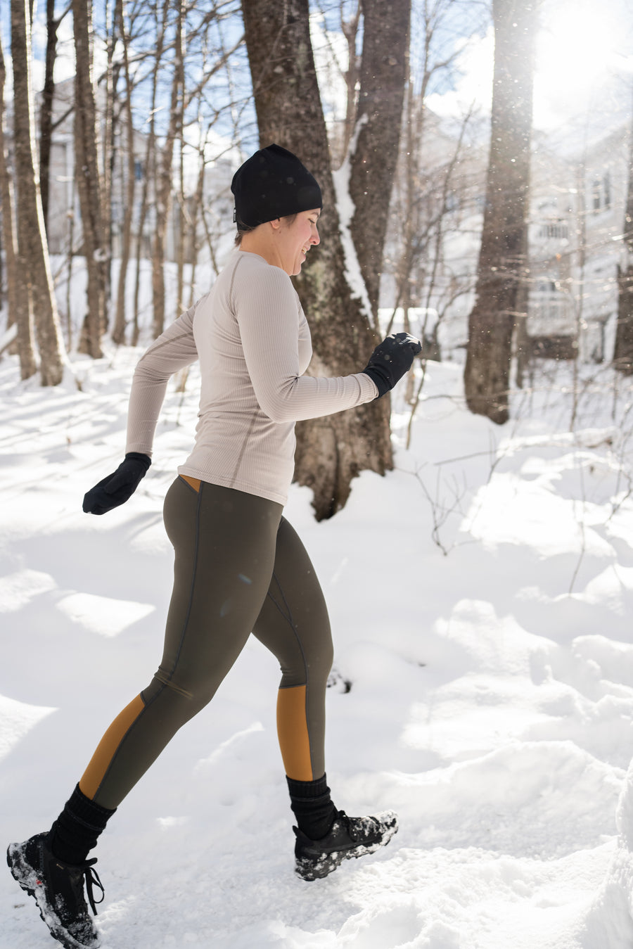 Legging thermique pour l'hiver, Micropolaire, noir, Chaussettes pour  femmes